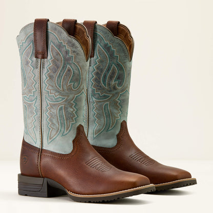 Ariat Women Hybrid Ranchwork Wide Square Toe Western Boot