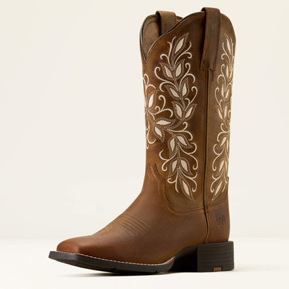 Ariat Women Round Up Holly Wide Square Toe Western Boot