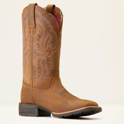 Ariat Women Hybrid Ranchwork Wide Square Toe Western Boot