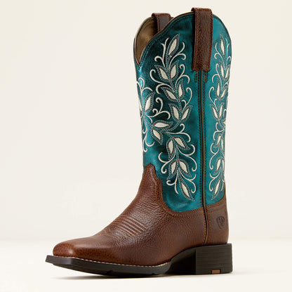 Ariat Women Round Up Holly Wide Square Toe Western Boot