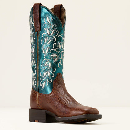 Ariat Women Round Up Holly Wide Square Toe Western Boot