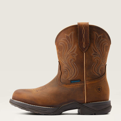 Ariat Women Anthem Round Toe Shortie Waterproof Western Boot