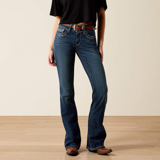Ariat Women R.E.A.L. Mid Rise Stretch Entwined Festival Boot Cut Jean