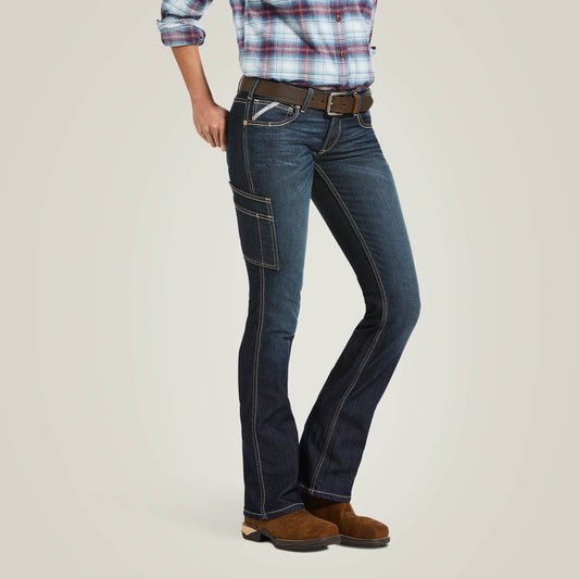 Ariat Women Rebar Mid Rise DuraStretch Riveter Boot Cut Jean