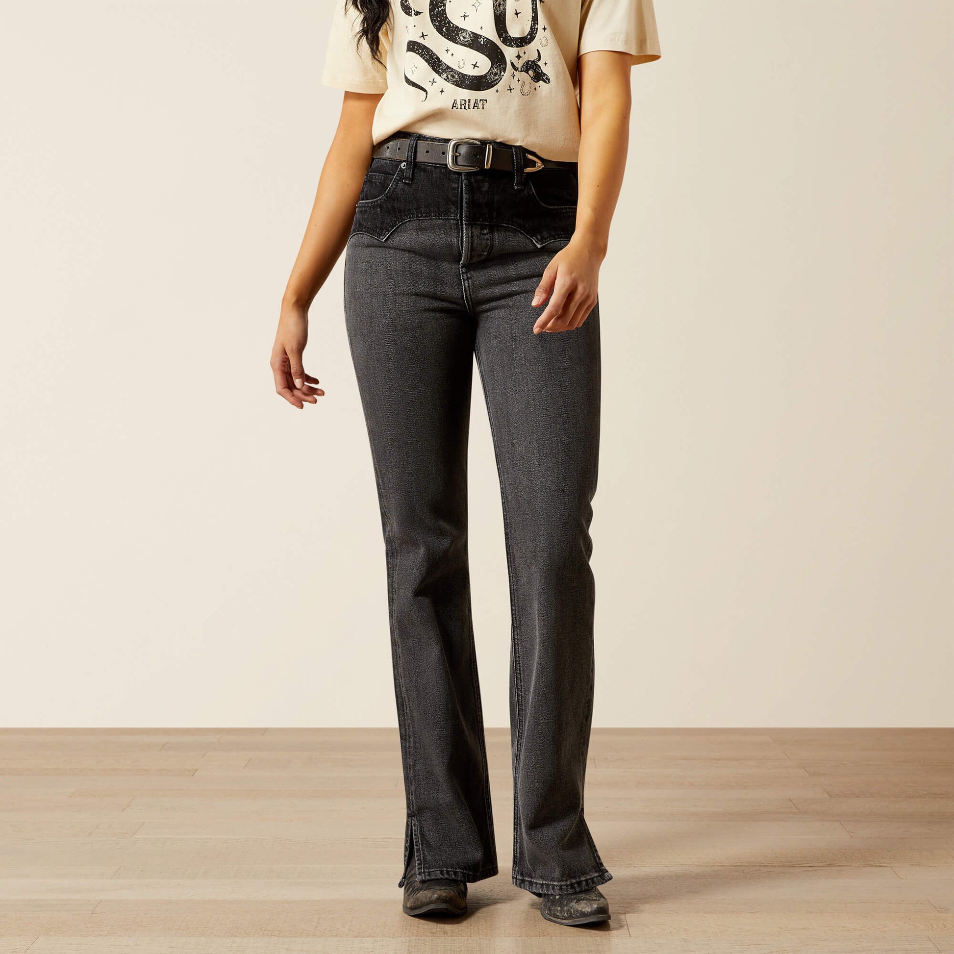 Ariat Women|Trends Ultra High Rise Cheyenne Yoke Tomboy Boot Cut Jean