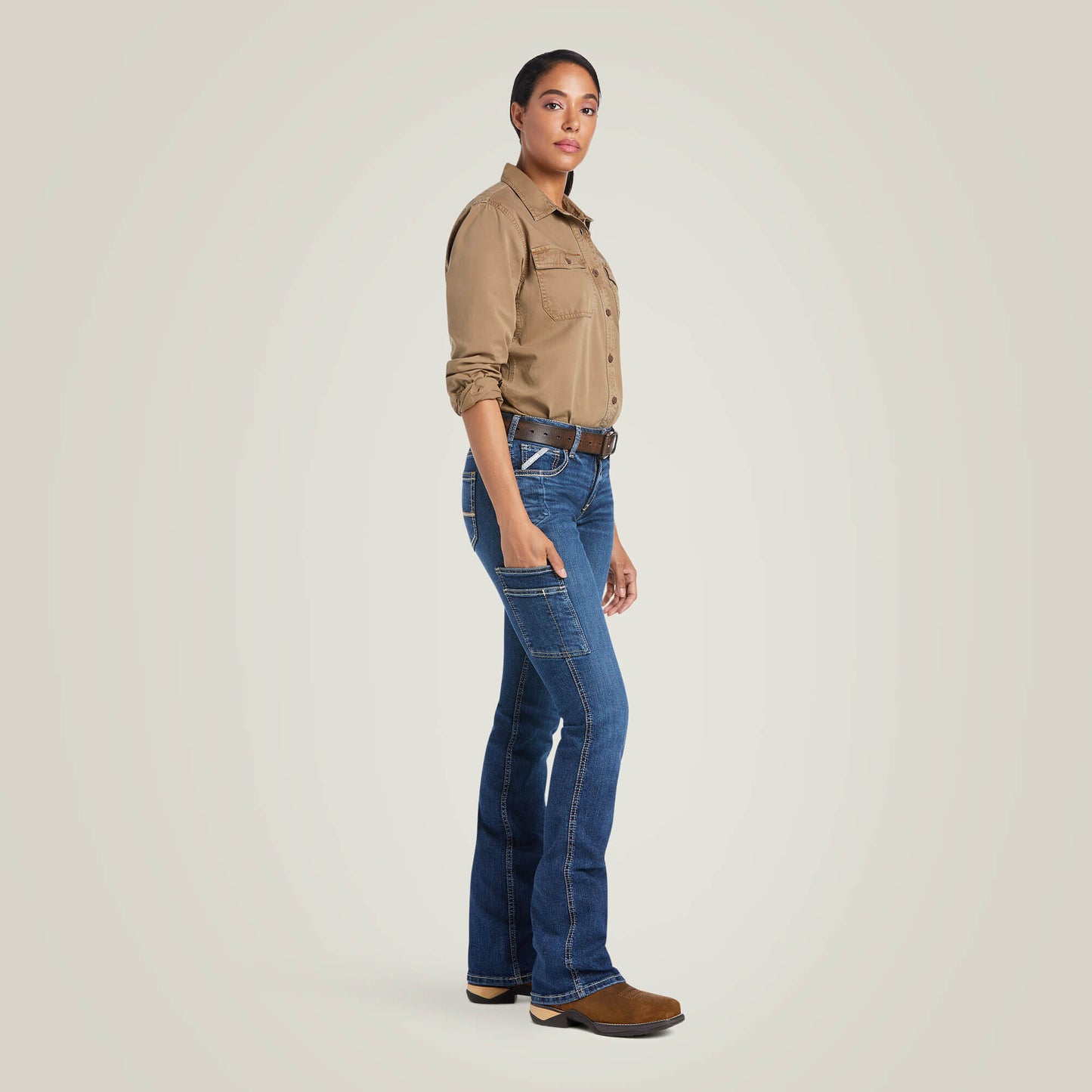 Ariat Women Rebar Work Flex Perfect Rise Riveter Boot Cut Jean