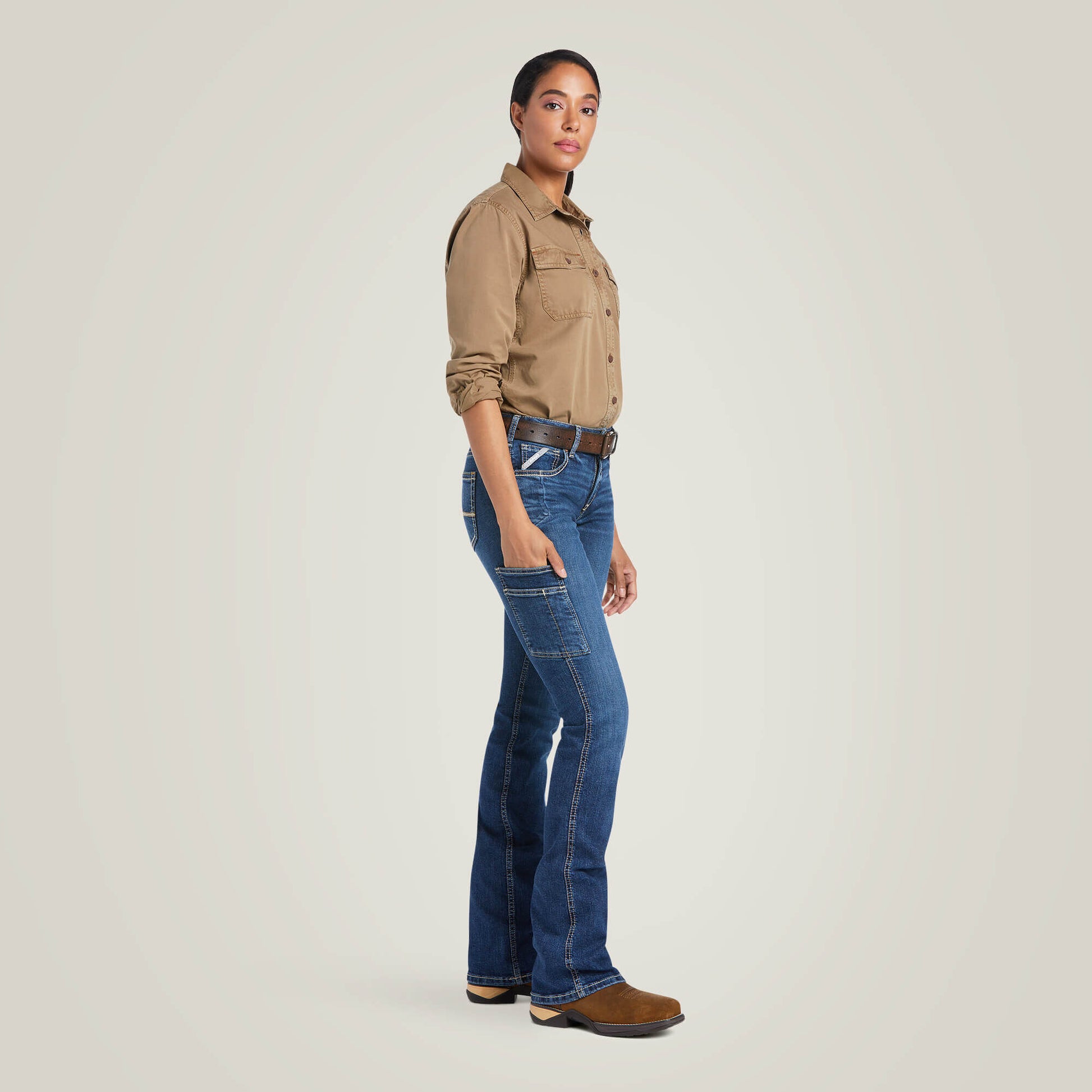Ariat Women Rebar Work Flex Perfect Rise Riveter Boot Cut Jean