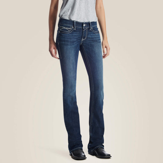 Ariat Women|Trends R.E.A.L. Low Rise Stretch Rosy Whipstitch Boot Cut Jean
