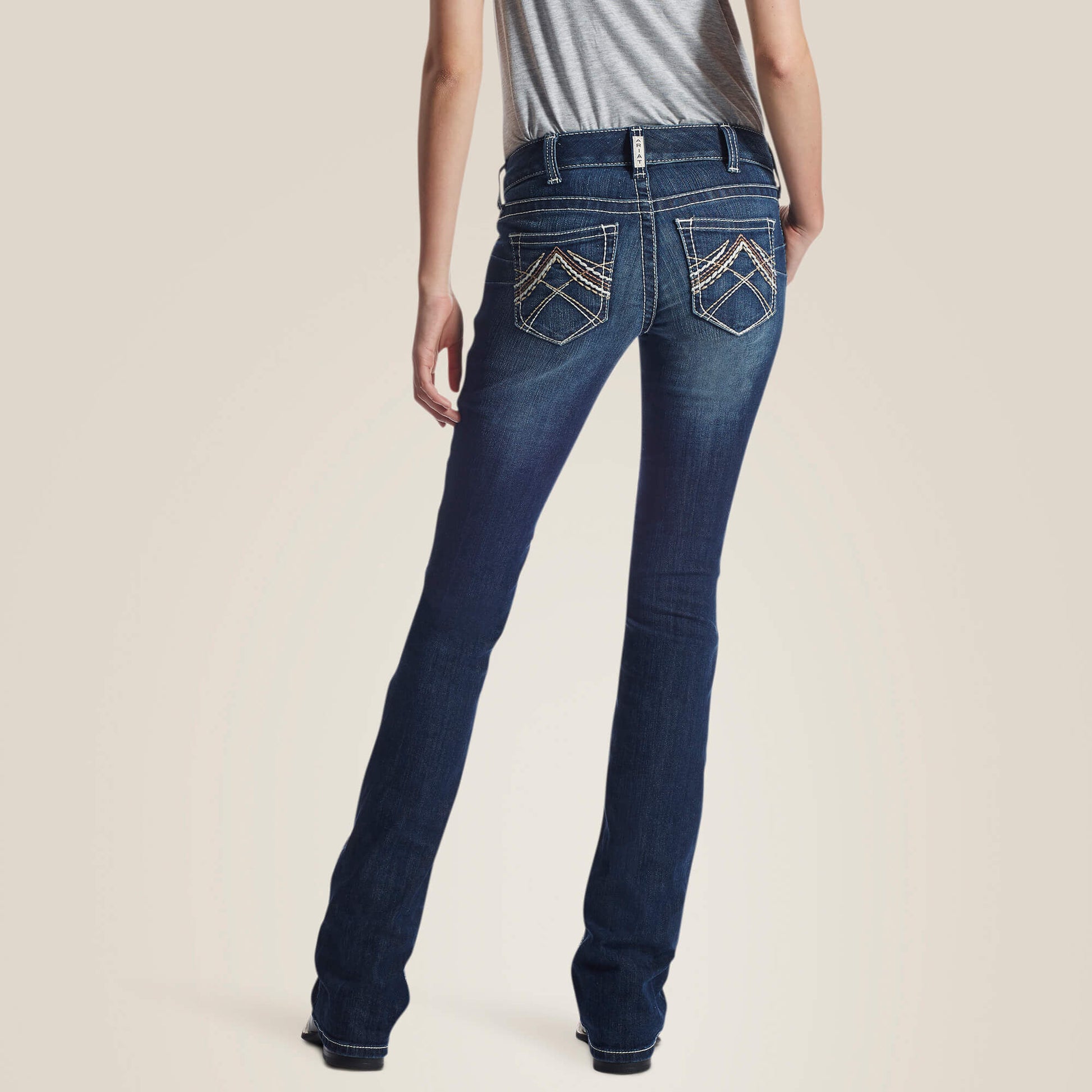 Ariat Women|Trends R.E.A.L. Low Rise Stretch Rosy Whipstitch Boot Cut Jean