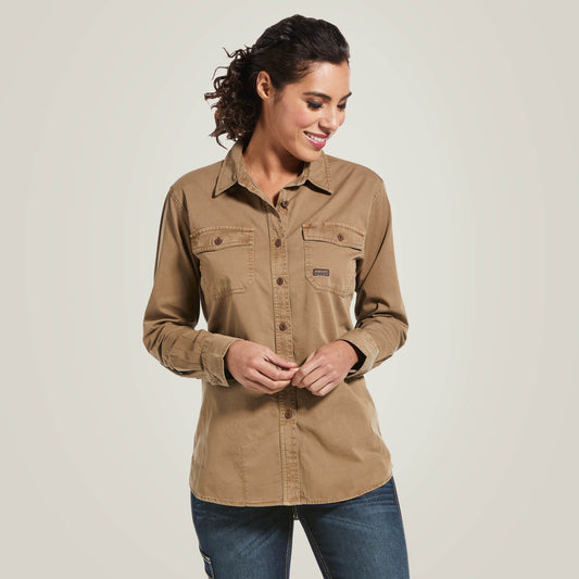 Ariat Women Rebar Washed Twill Work Shirt