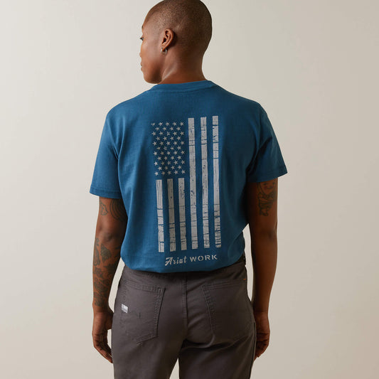 Ariat Women Rebar Cotton Strong American Flag Graphic T-Shirt