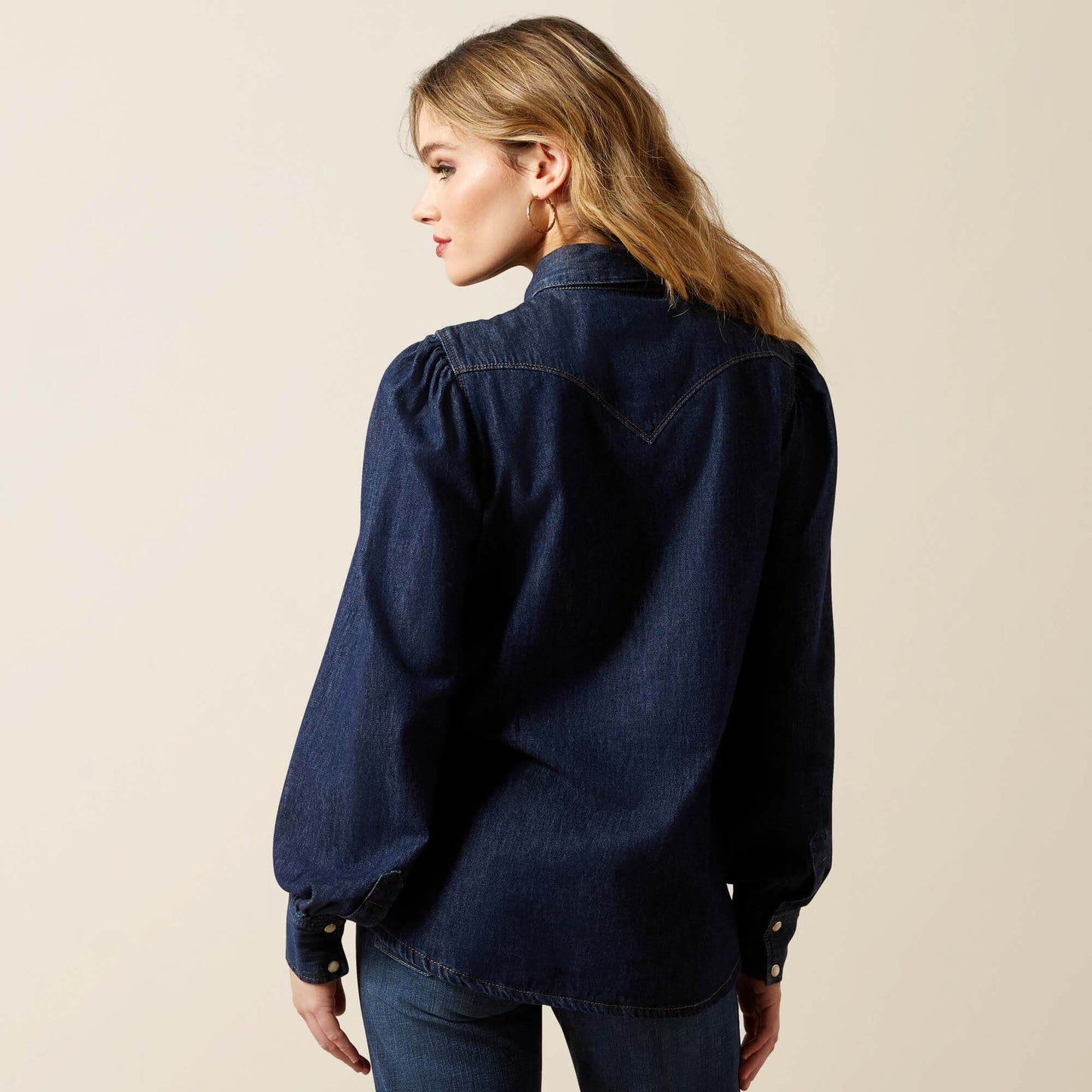 Ariat Women|Trends Puff Sleeve Denim Snap Shirt