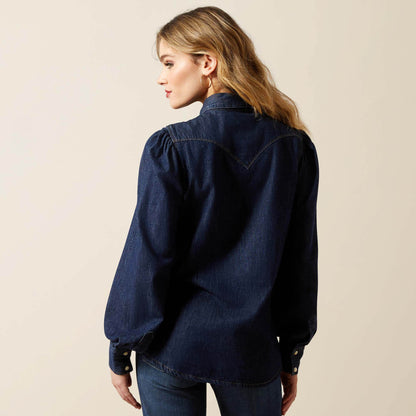 Ariat Women|Trends Puff Sleeve Denim Snap Shirt
