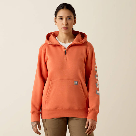 Ariat Women Rebar Lightweight Logo 1/2 Zip Hoodie