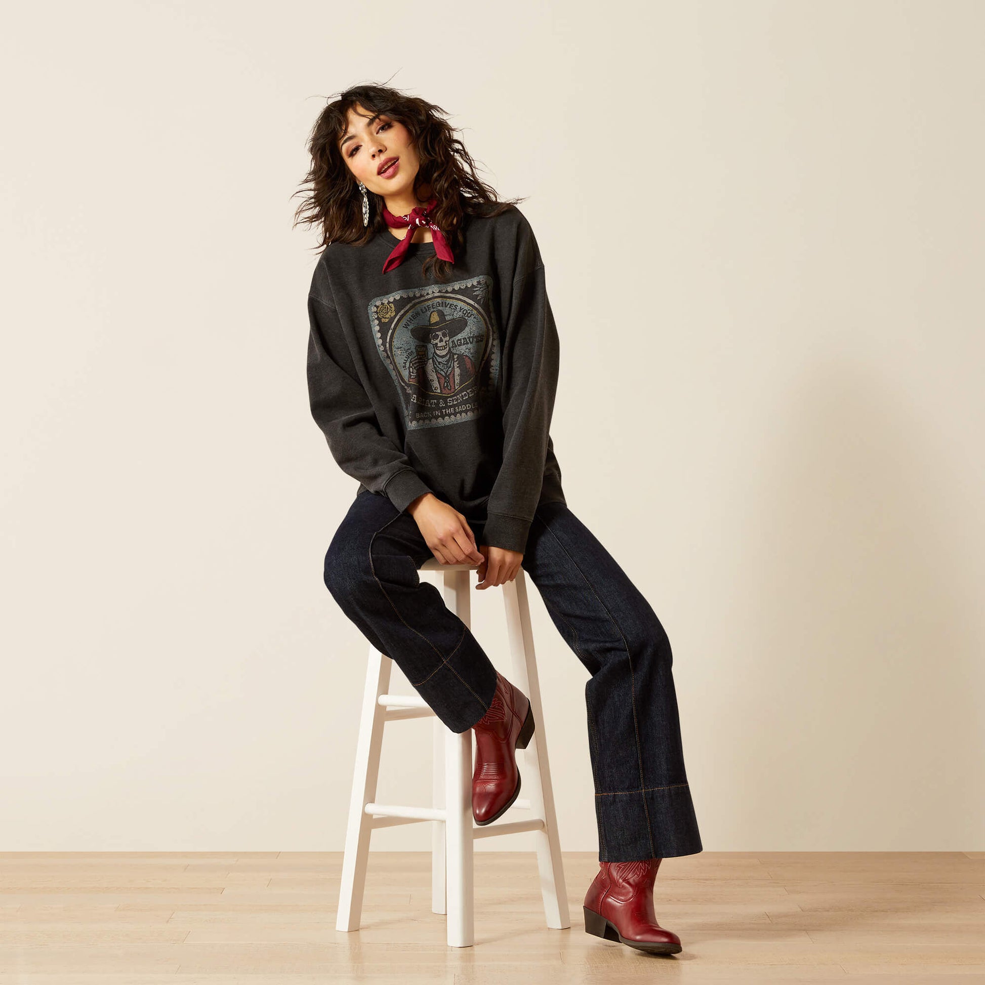 Ariat Women Oversize Sendero When Life Gives You Agaves Sweatshirt