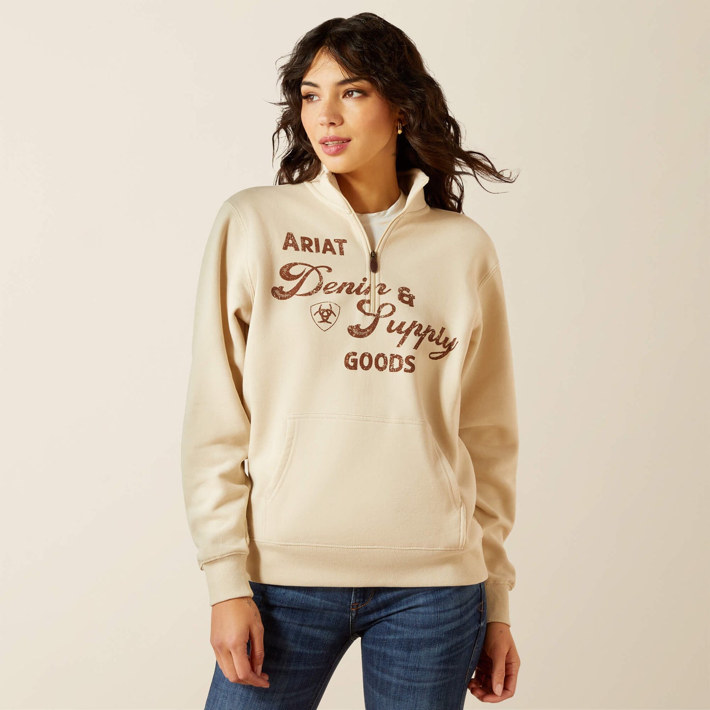 Ariat Women Denim and Supply 1/2 Zip Sweatshirt