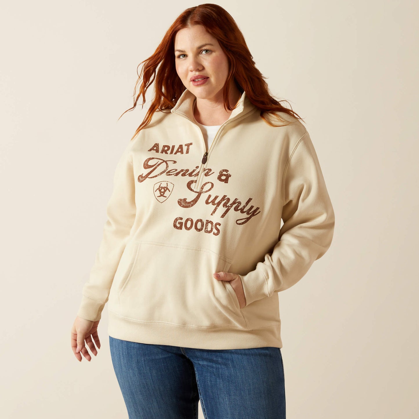 Ariat Women Denim and Supply 1/2 Zip Sweatshirt
