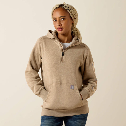 Ariat Women Rebar Lightweight Logo 1/2 Zip Hoodie