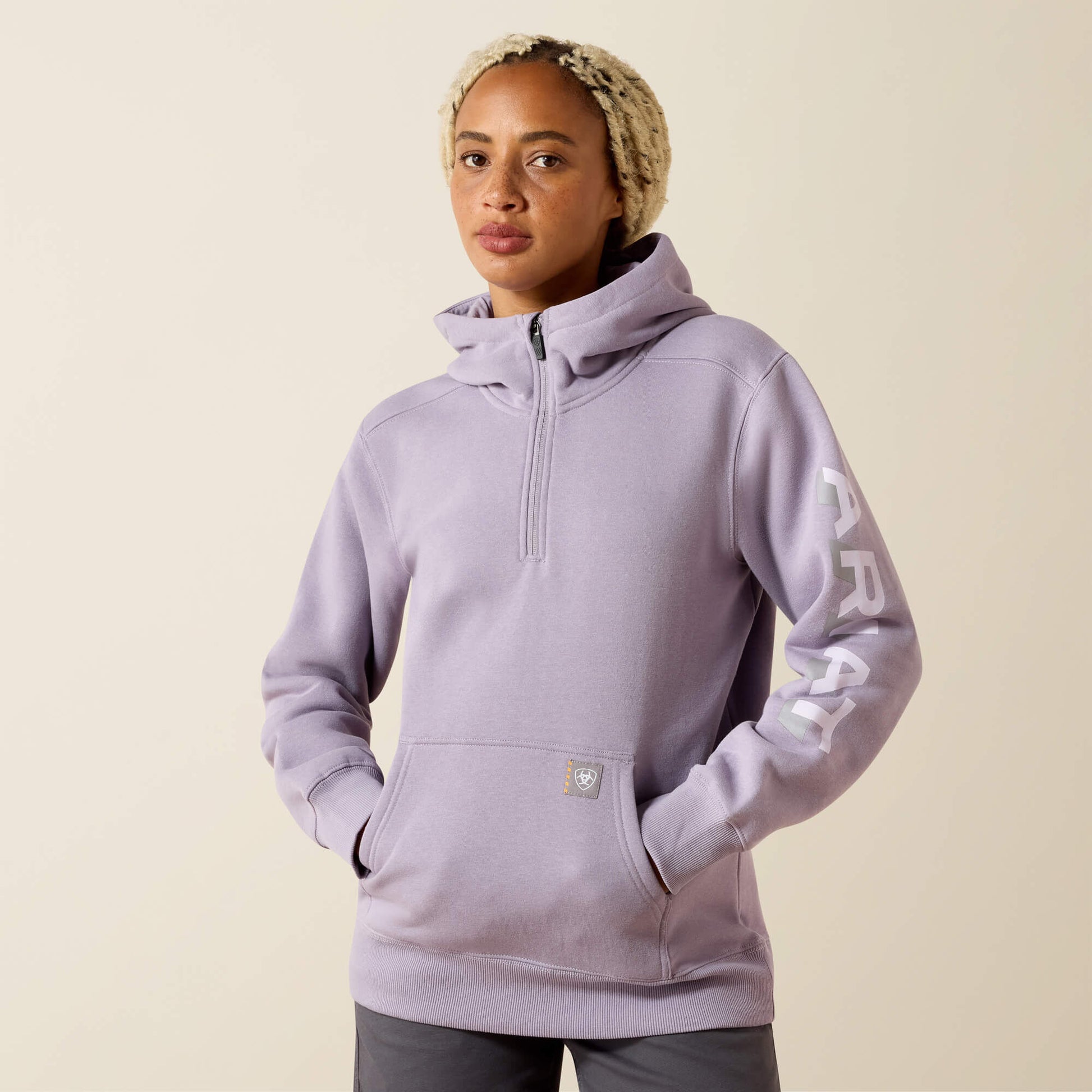 Ariat Women Rebar Lightweight Logo 1/2 Zip Hoodie