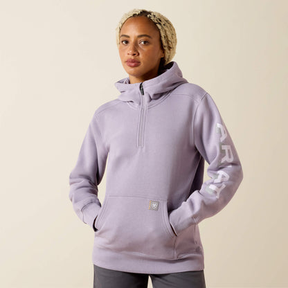 Ariat Women Rebar Lightweight Logo 1/2 Zip Hoodie