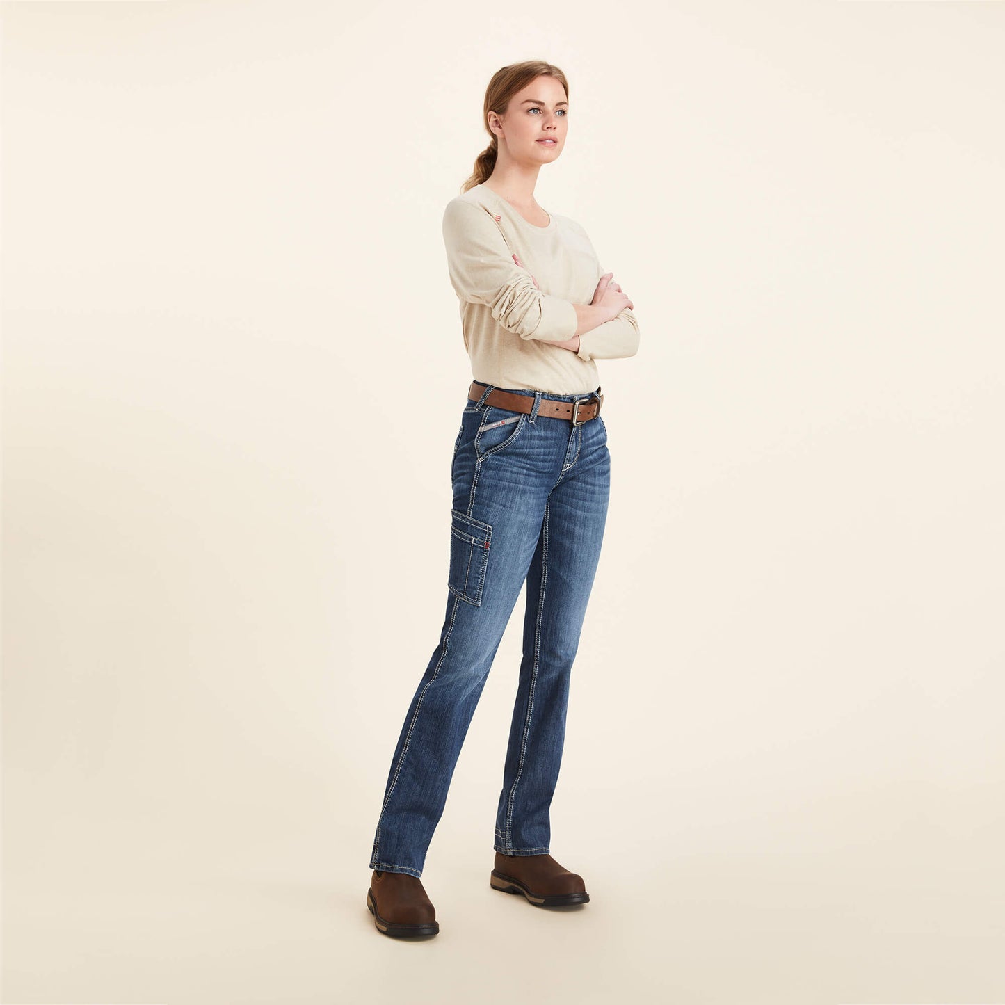 Ariat Women FR Perfect Rise DuraLight Stretch Cell Phone Pocket Straight Jean