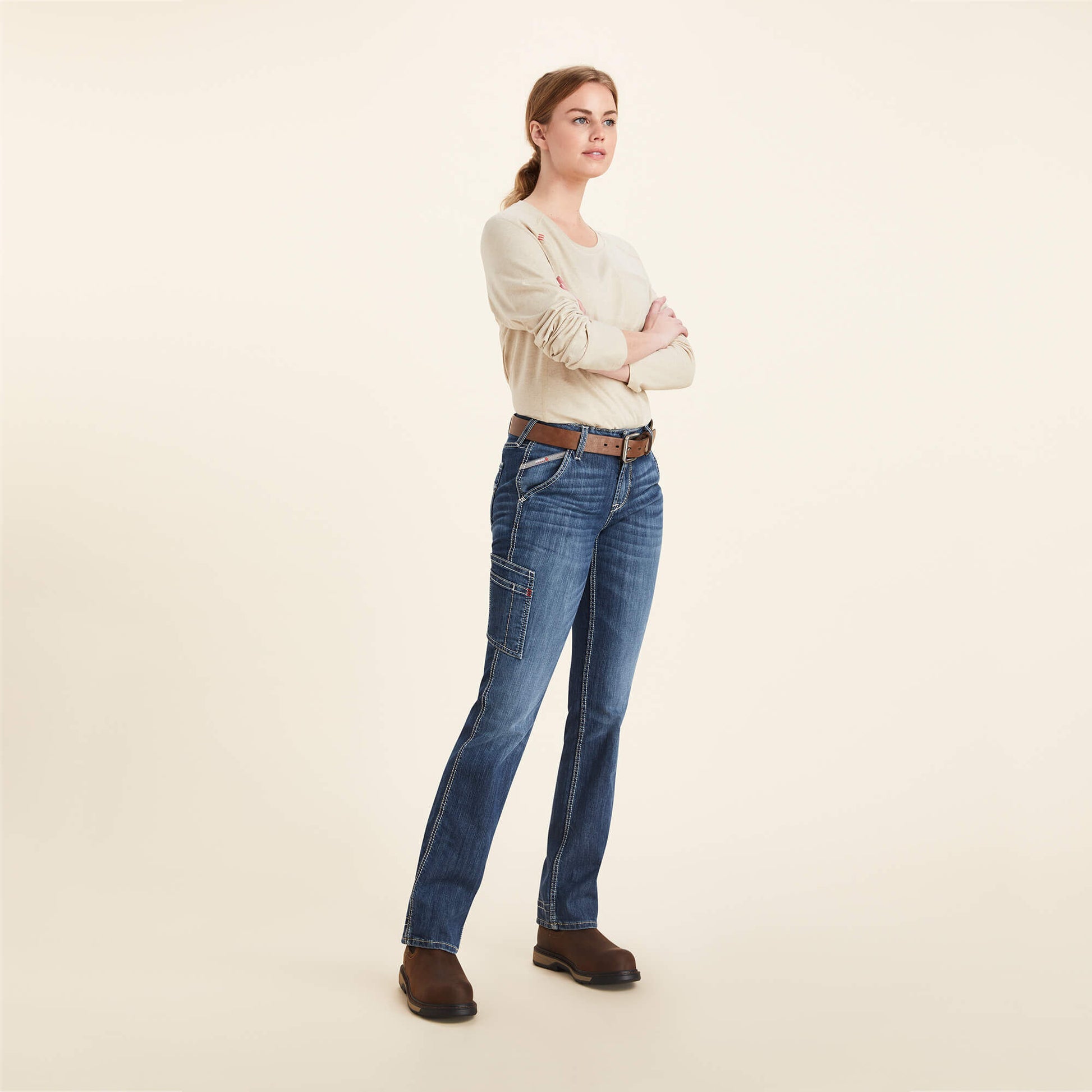 Ariat Women FR Perfect Rise DuraLight Stretch Cell Phone Pocket Straight Jean