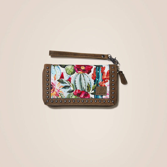 Ariat Women Clutch Wallet Cactus Floral