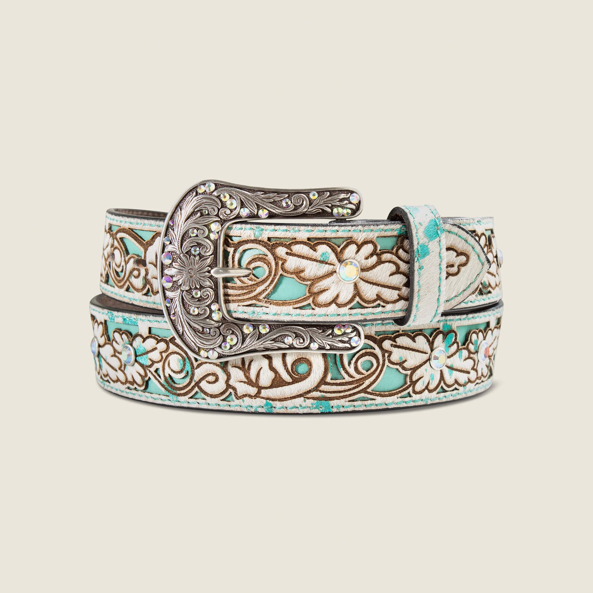Ariat Women Hair-On Floral Belt