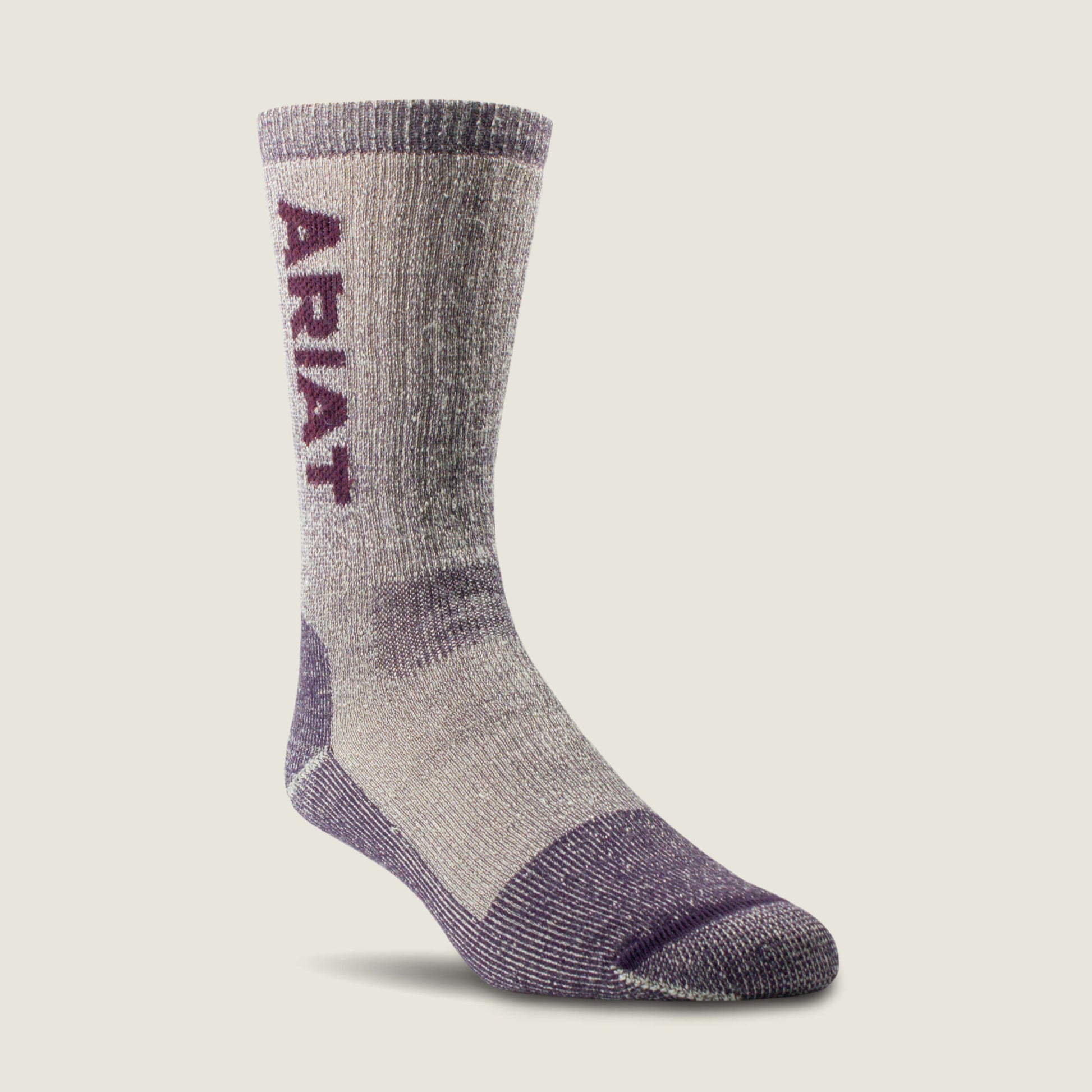 Ariat Women Midweight Merino Wool Blend Steel Toe Work Sock 2 Pair Multi Color Pack