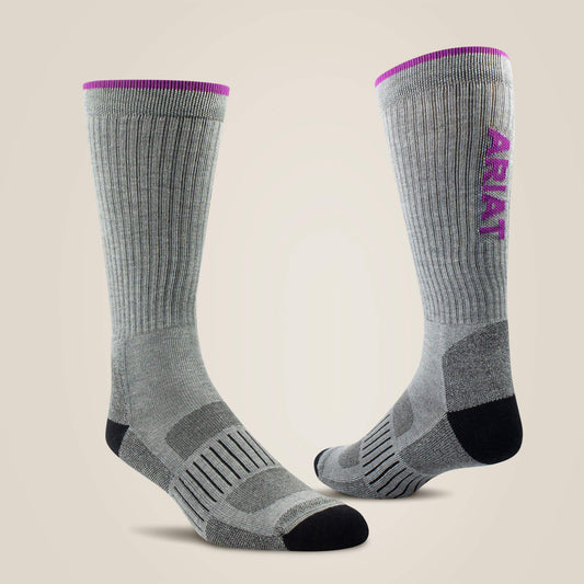 Ariat Women High Performance Crew Tek Work Sock 2 Pair Pack