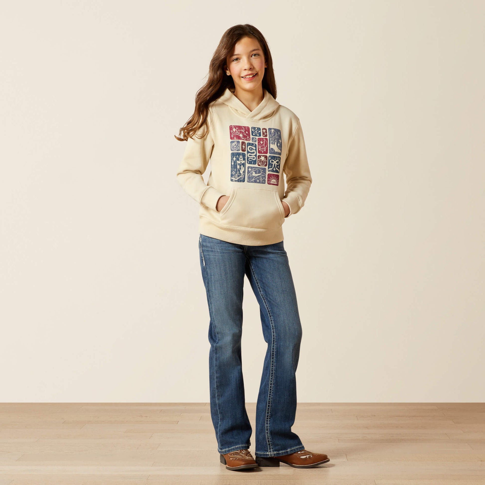Ariat Kids Western Blocks Hoodie