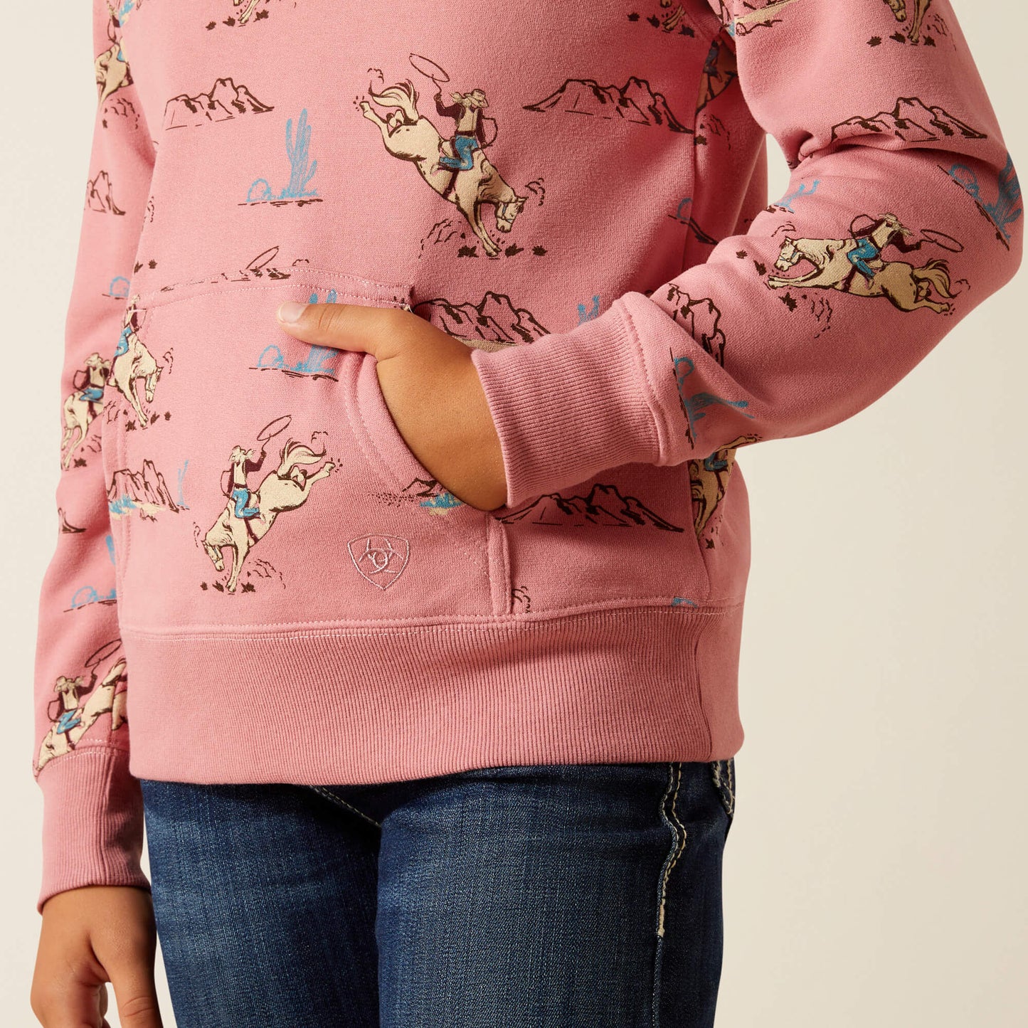 Ariat Kids Bronc Scene 1/4 Zip Sweatshirt